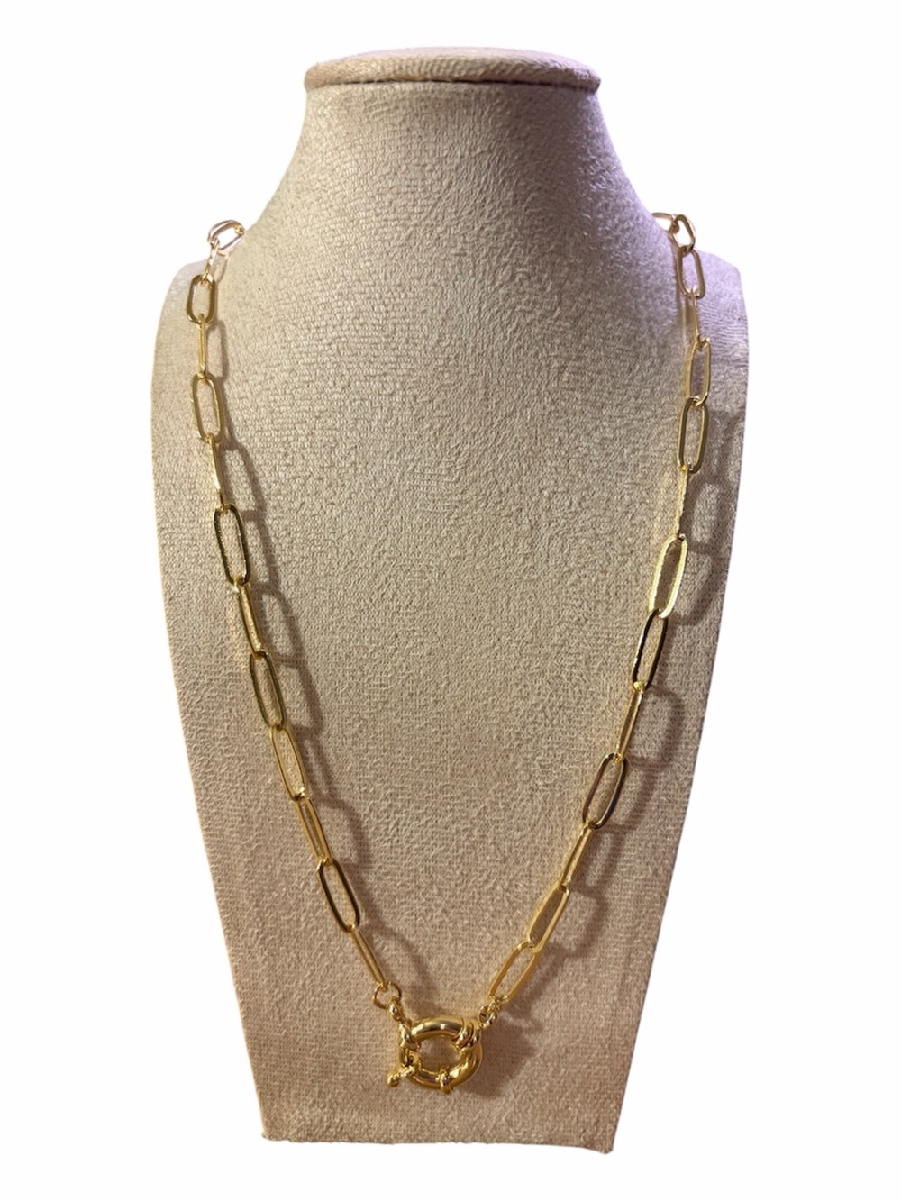Gold Link Toggle Necklace - Women's Statement Jewelry